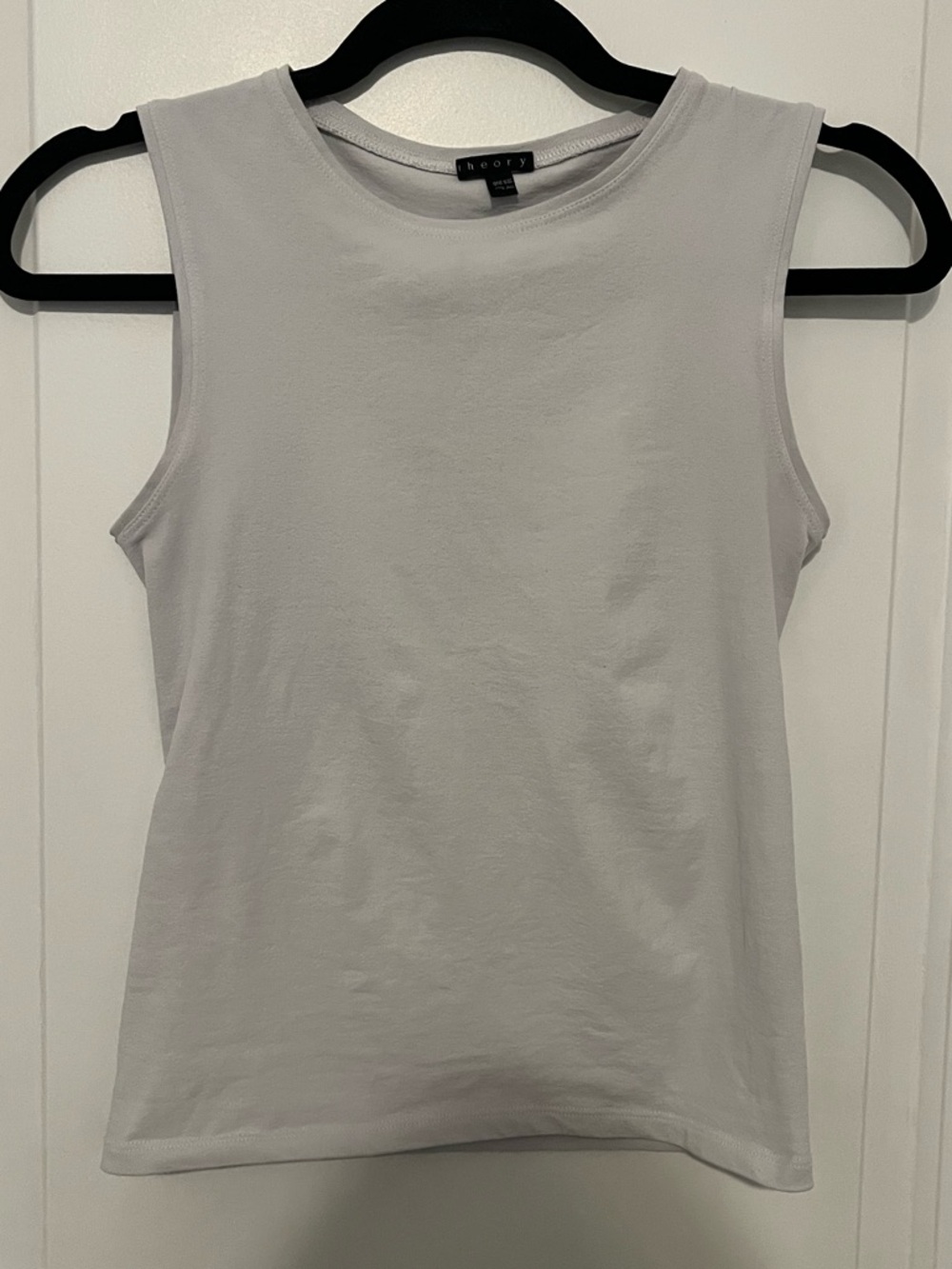 Theory Sleeveless Crew Tank in Light Gray
